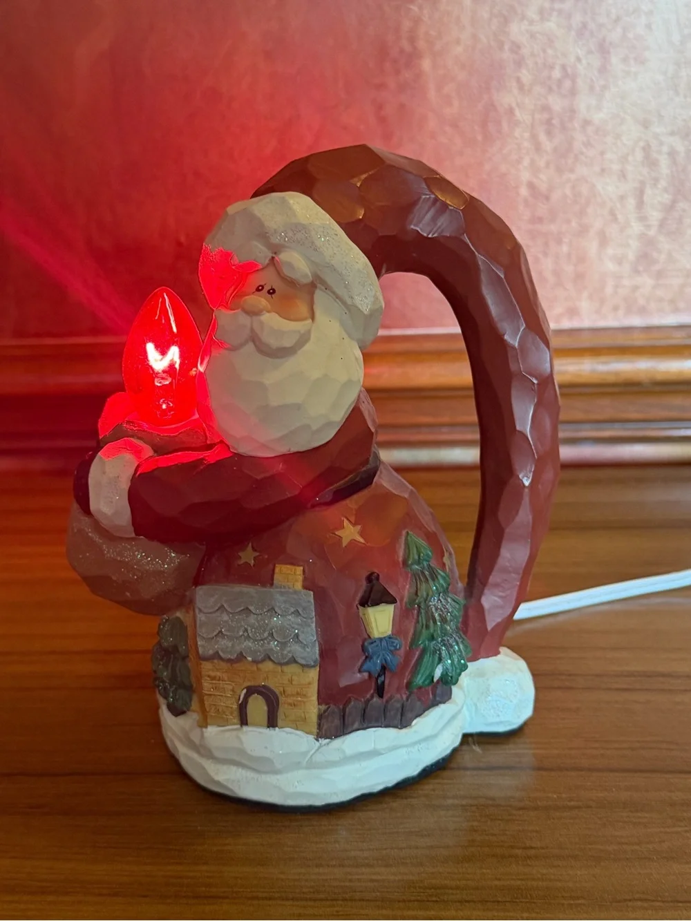 Vintage Santa Light Lamp  Henton Santa's Long Hat Handle 7